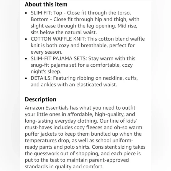 Amazon Essentials Womens Waffle Snug Fit Pajama Set- White Floral- US XS - Picture 7 of 8